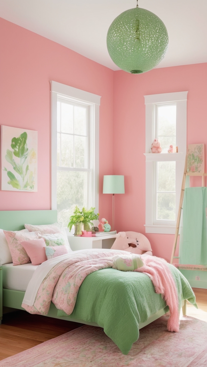 pink and green bedroom decor, pink and green bedroom ideas, pink and green bedroom design, pink and green bedroom accessories, pink and green bedroom theme
