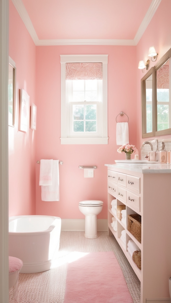 pink bathroom decor, old pink bathroom, vintage pink bathroom, modern pink bathroom, pink bathroom accessories
