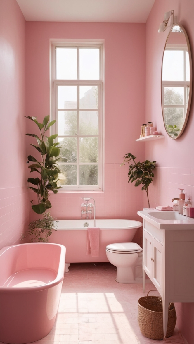 pink bathroom decor, old pink bathroom, vintage pink bathroom, modern pink bathroom, pink bathroom accessories