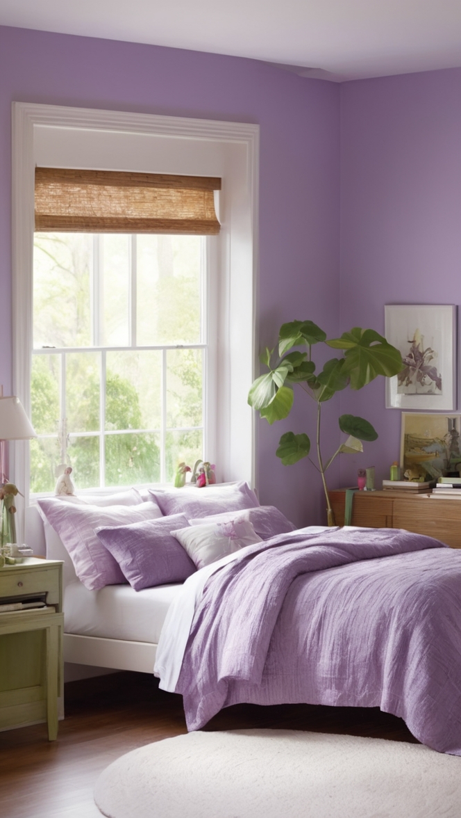 purple and green paint colors,purple and green decor ideas,purple and green bedroom ideas,purple and green bedding,purple and green curtains