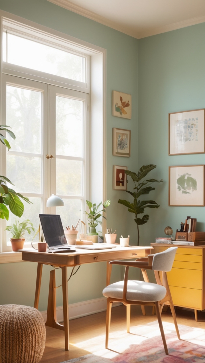 retro office decor, vintage desk accessories, mid-century modern office furniture, retro office chairs, classic office supplies