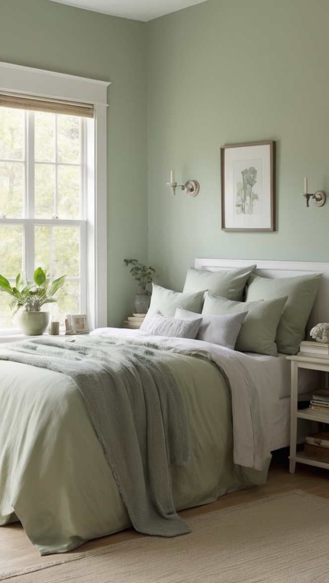 green and grey bedroom decor, sage green bedroom ideas, grey and sage green bedroom, sage green and grey bedroom color scheme, green and grey bedroom design