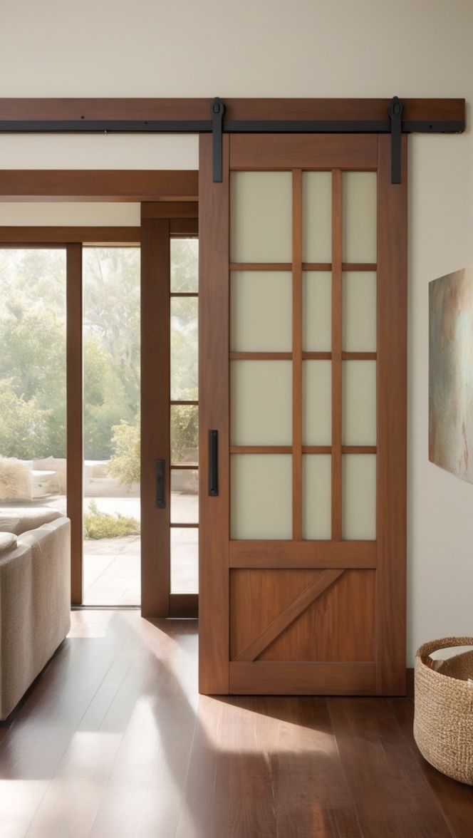 wooden sliding door, sliding door design, modern sliding door, custom interior doors, barn door design
