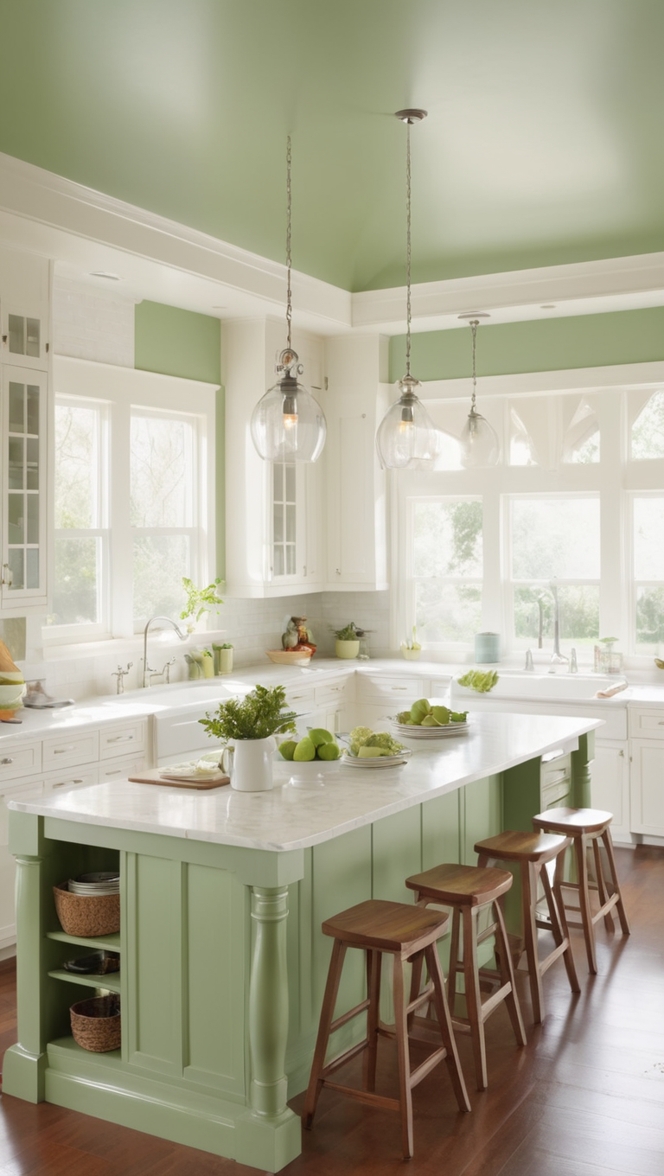 green and white kitchen design, modern green and white kitchen, green and white kitchen ideas, green and white kitchen cabinets, green and white kitchen decor