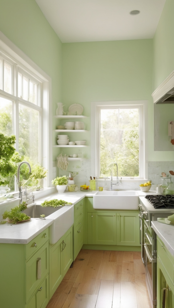 green and white kitchen design, modern green and white kitchen, green and white kitchen ideas, green and white kitchen cabinets, green and white kitchen decor