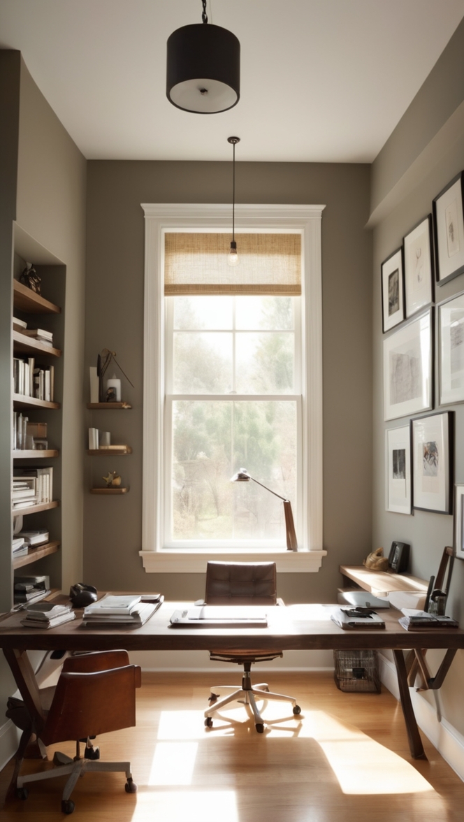 small office decor ideas, stylish home office design, modern desk accessories, contemporary workspace furniture, industrial home office styling