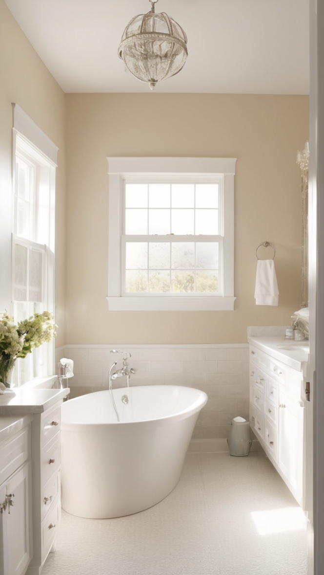 white bathroom tile, beige bathroom decor, luxury bathroom design, modern bathroom accessories, premium bathroom fixtures