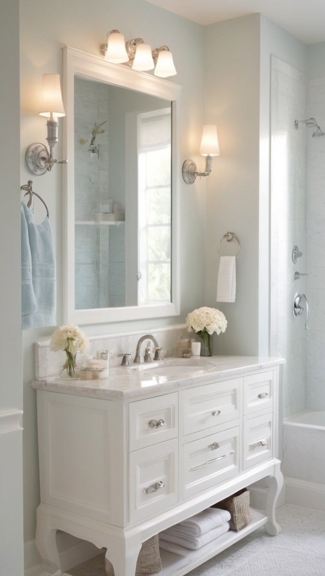 white bathroom vanity, modern white vanity, white double sink vanity, contemporary white vanity, white wood bathroom vanity