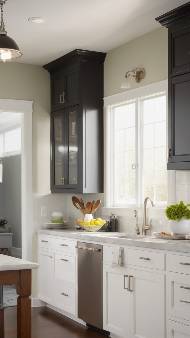 black and white kitchen design, kitchen cabinet color ideas, modern black and white kitchen, black and white kitchen makeover, sleek black and white cabinets