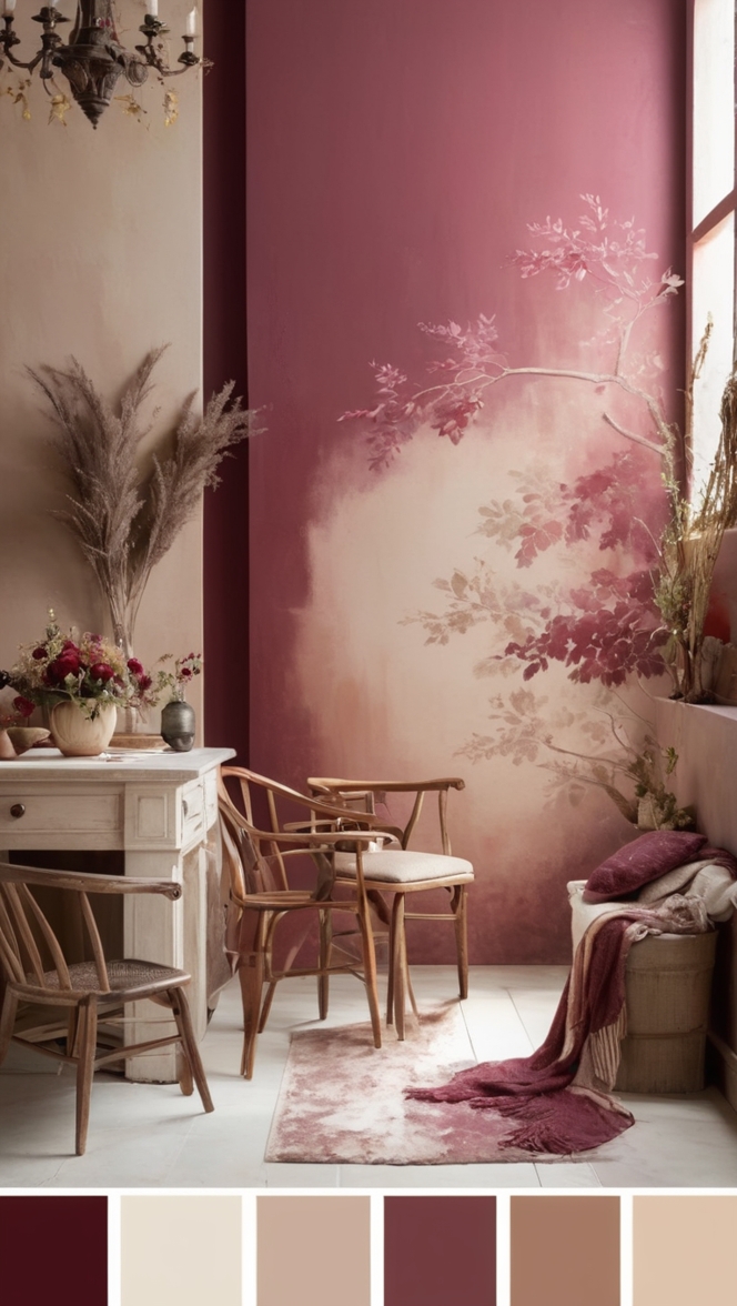 burgundy color scheme, red wine color, maroon color, deep red palette, crimson color