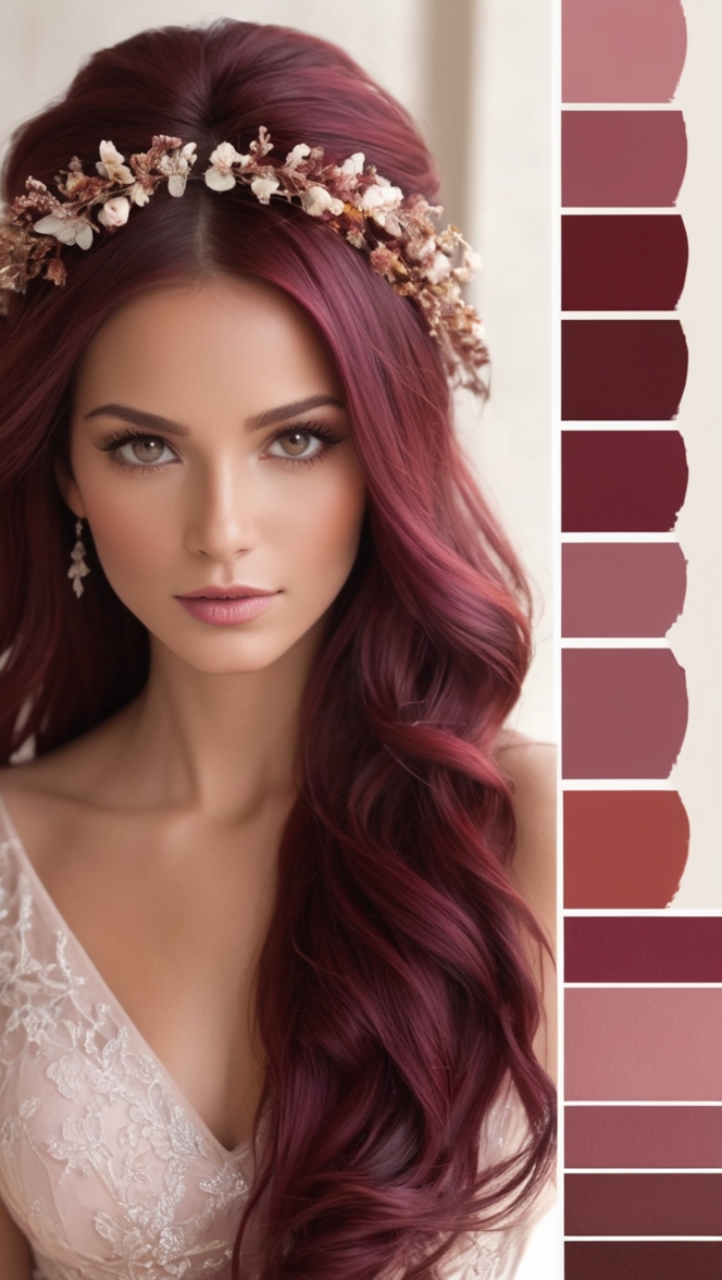 burgundy color scheme, red wine color, maroon color, deep red palette, crimson color