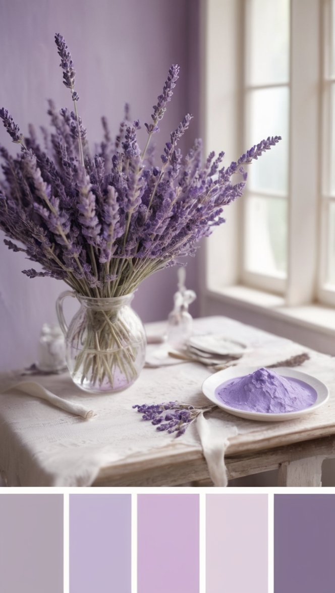 lavender paint colors, lavender wedding decorations, lavender flower arrangements, lavender room decor, lavender color psychology