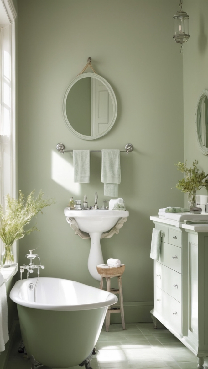 sage green bathroom decor, grey bathroom tiles, modern green bathroom design, affordable grey bathroom accessories, stylish sage green bath mat