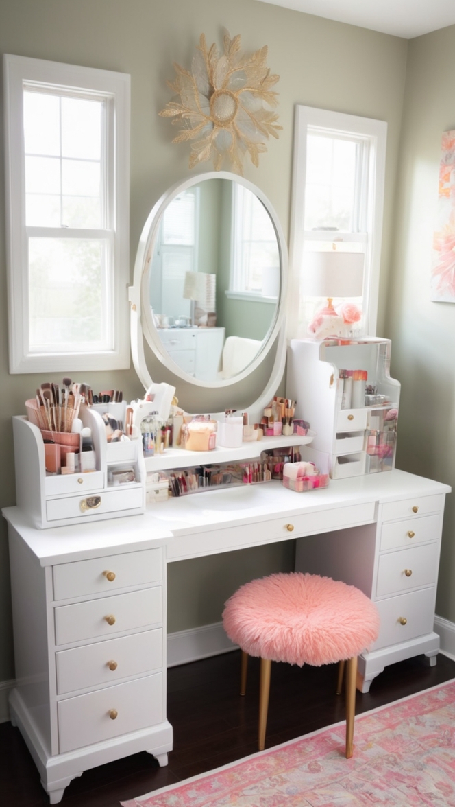 bedroom vanity table, makeup vanity, vanity desk, dressing table, mirror vanity