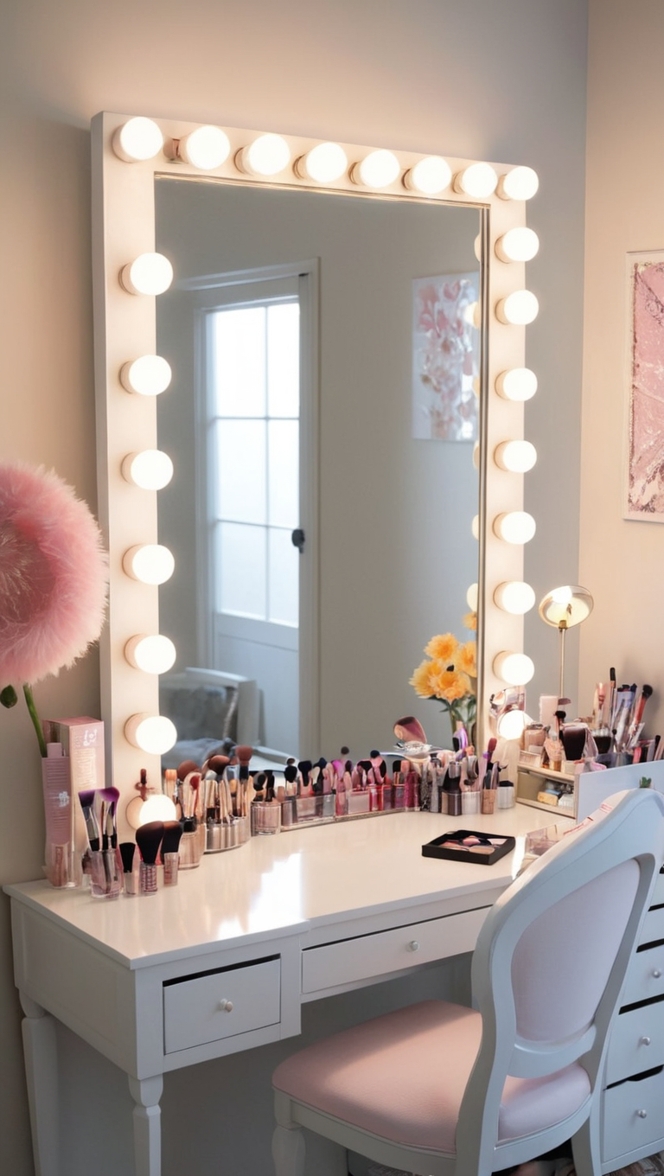 bedroom vanity table, makeup vanity, vanity desk, dressing table, mirror vanity