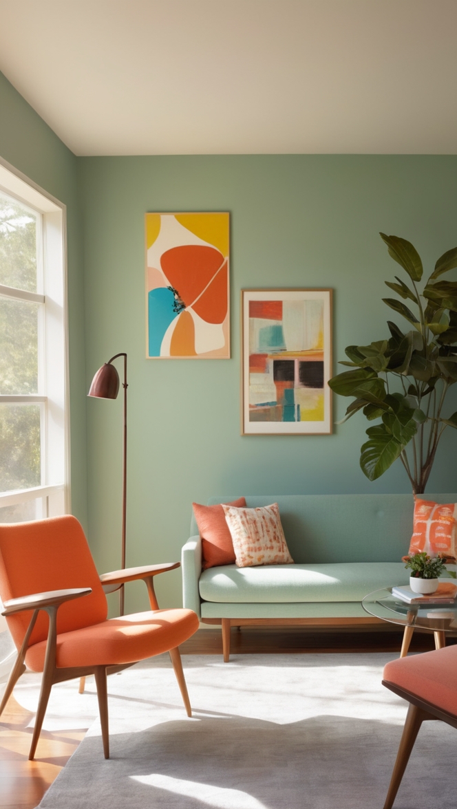 mid century modern furniture, mid century modern decor, modern living room decor, mid century modern rugs, retro living room ideas