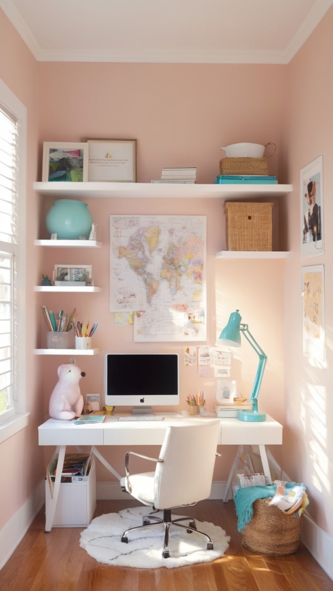 home office decor ideas, small home office design, stylish home office ideas, modern home office setup, cozy office space