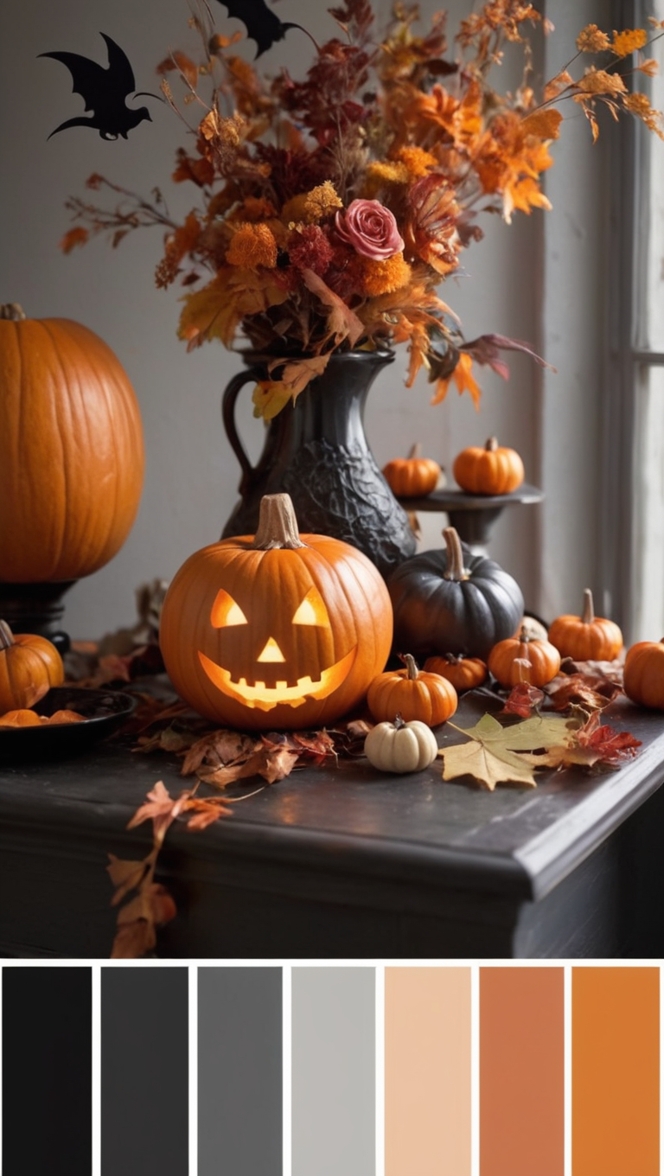 halloween party decorations,halloween color scheme,halloween home decor,halloween table setting,halloween decorating ideas