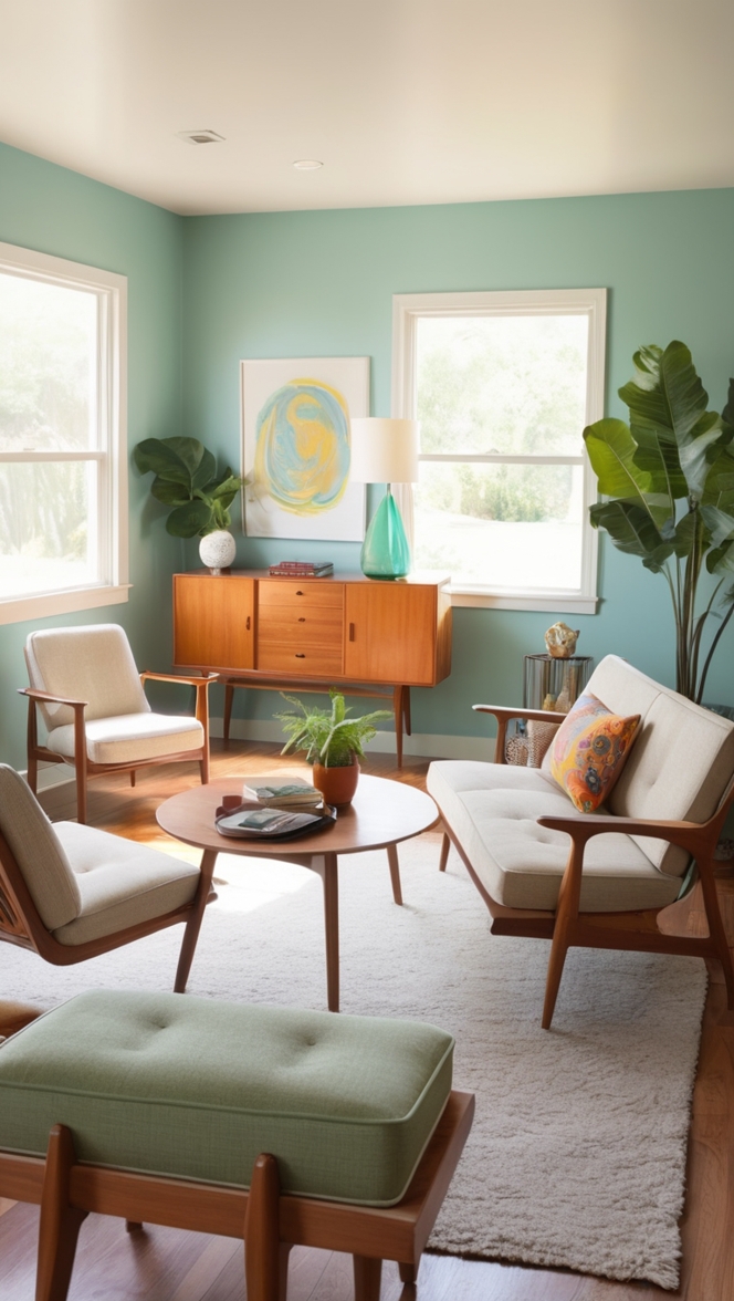 mid century modern furniture, mid century modern decor, mid century modern lighting, eclectic living room design, modern eclectic furniture