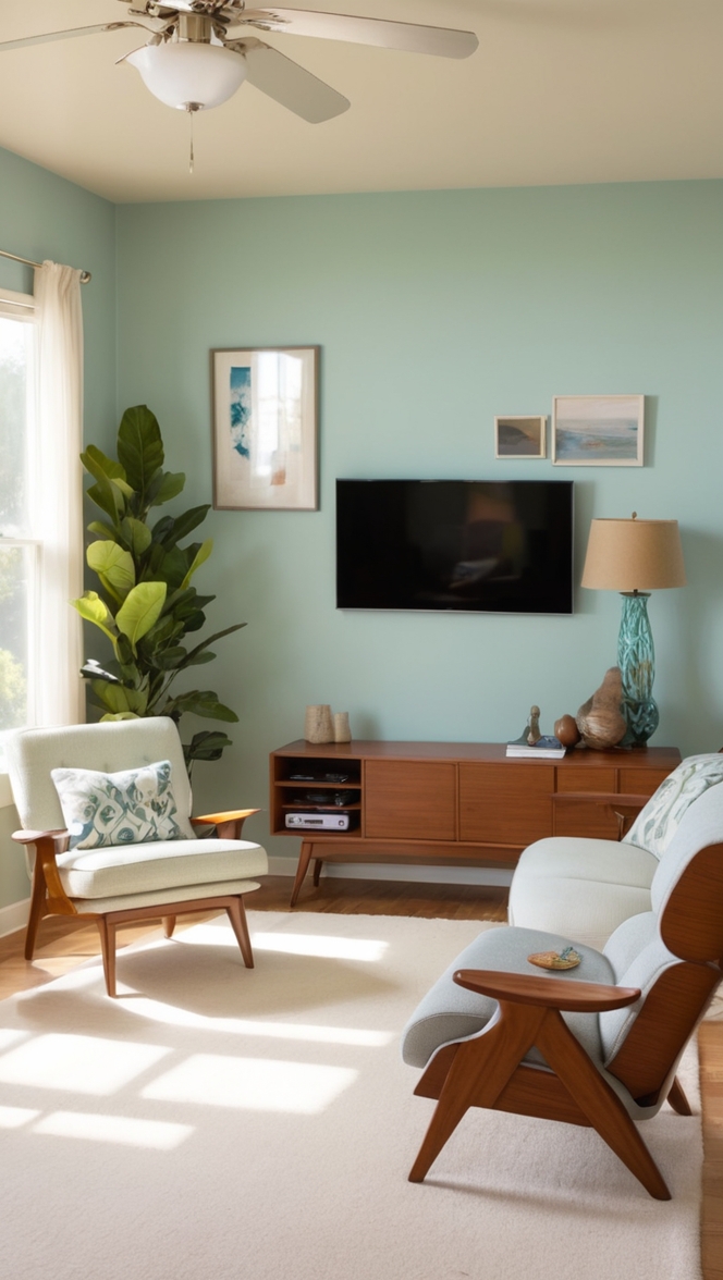 mid century modern sofa, mid century modern coffee table, mid century modern artwork, mid century modern wall decor, mid century modern armchair