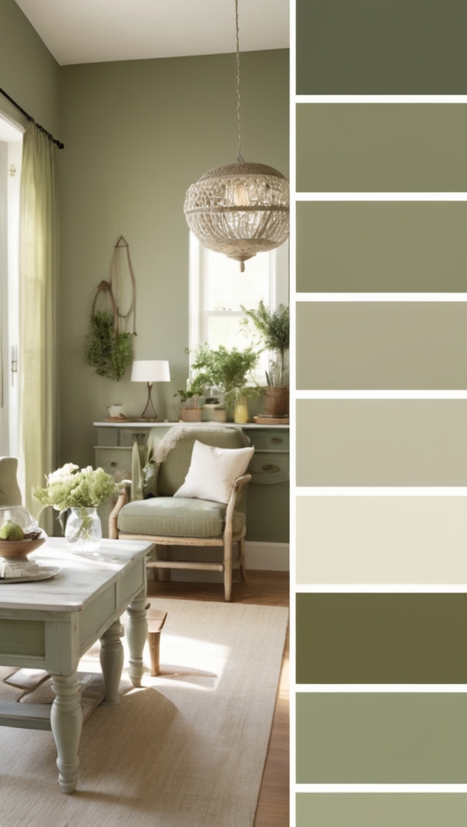 olive green paint colors, olive green living room ideas, olive green wall decor, olive green bedroom decor, olive green interior design