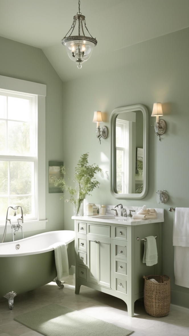 sage green tiles,gray bathroom decor,small sage green bathroom,modern gray bathroom,mosaic green bathroom tiles