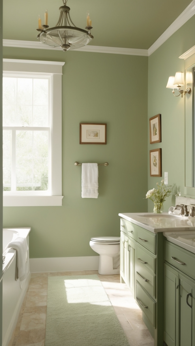 sage green bathroom cabinets, sage green vanities, bathroom cabinets with sage green, sage green  wood cabinets, sage green painted cabinets