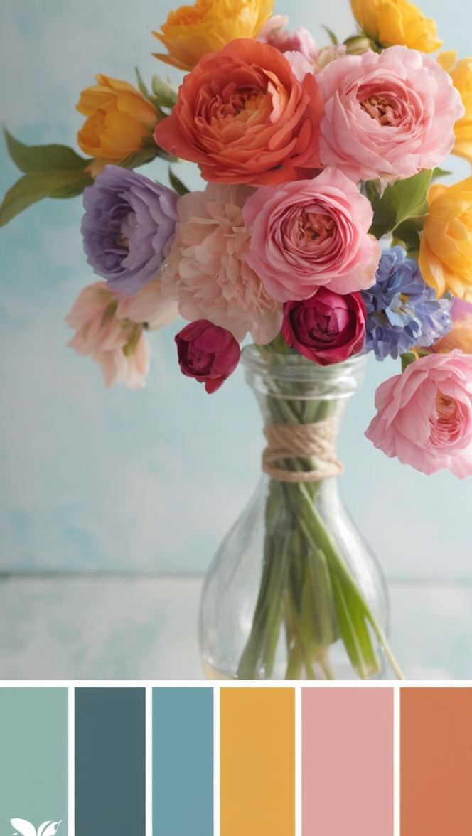 bold color scheme, bold color choices, vivid color combinations, bright color patterns, vibrant hues