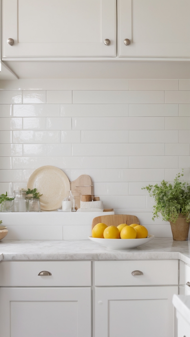 white kitchen backsplash, tile backsplash, kitchen tile, white tile, subway tile