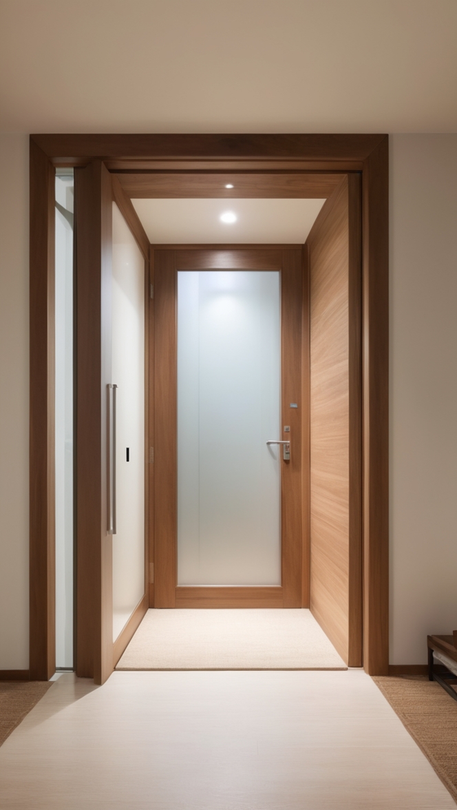 wooden safety door, wood swinging door, sturdy wooden gate, durable entrance door, solid wood security door